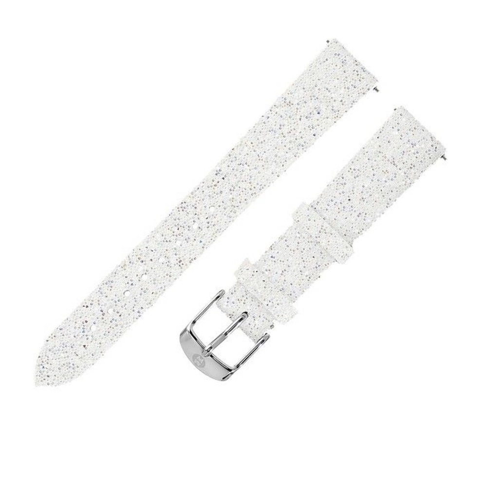 MICHELE | White Crystal 16mm Leather Watch Band - Picture 2 of 9